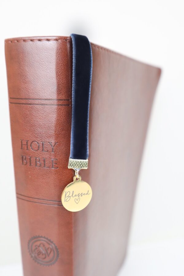Navy Blue Velvet Bookmark
