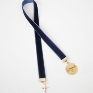 Navy Blue Velvet Bookmark