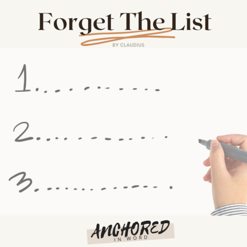 Dear Christian, Forget The List!