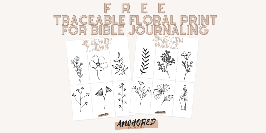 Free traceable floral prints for bible journaling