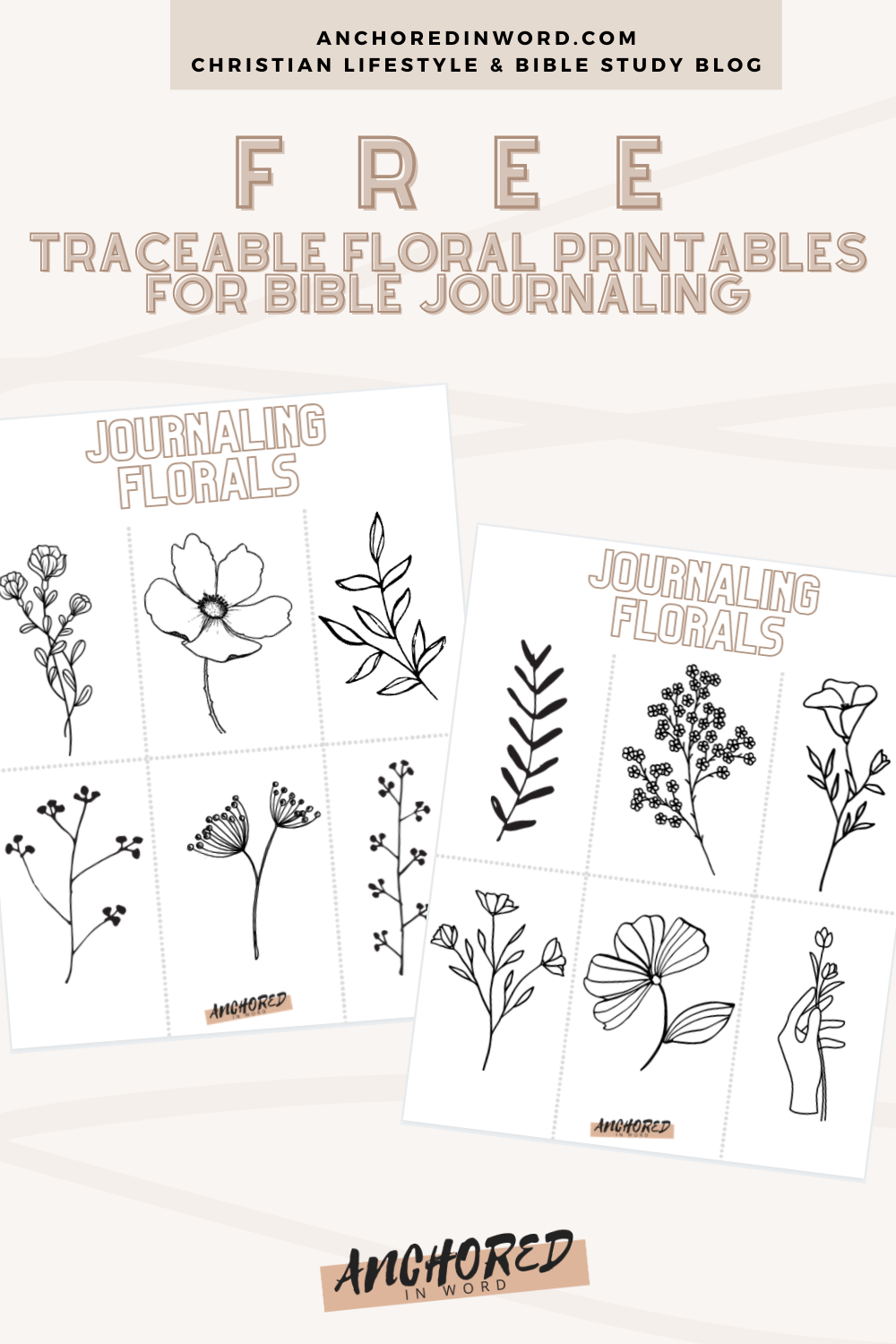 Free traceable floral prints for bible journaling