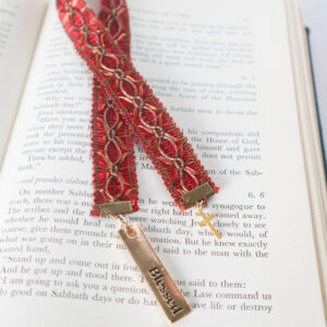 Red Pattern Bible Bookmark Charm
